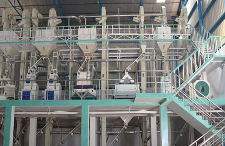 Rice milling facility at Al Rehmat Rice Mills in Kamoke